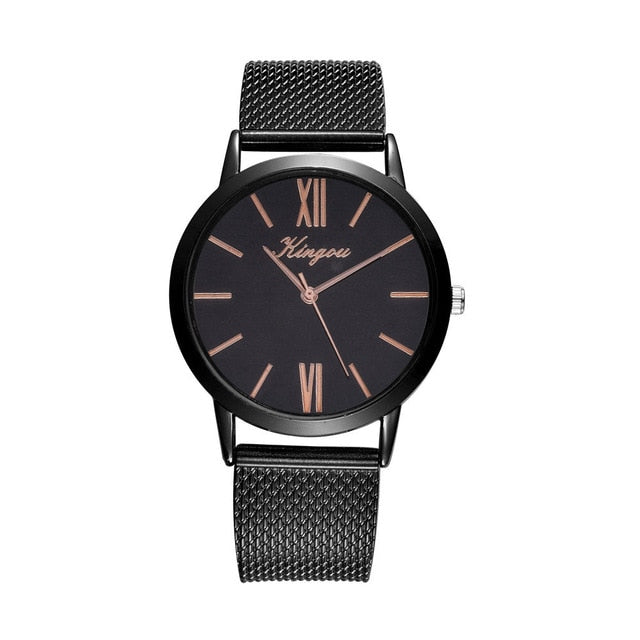 Rose Gold Sliver Mesh Steel Watches